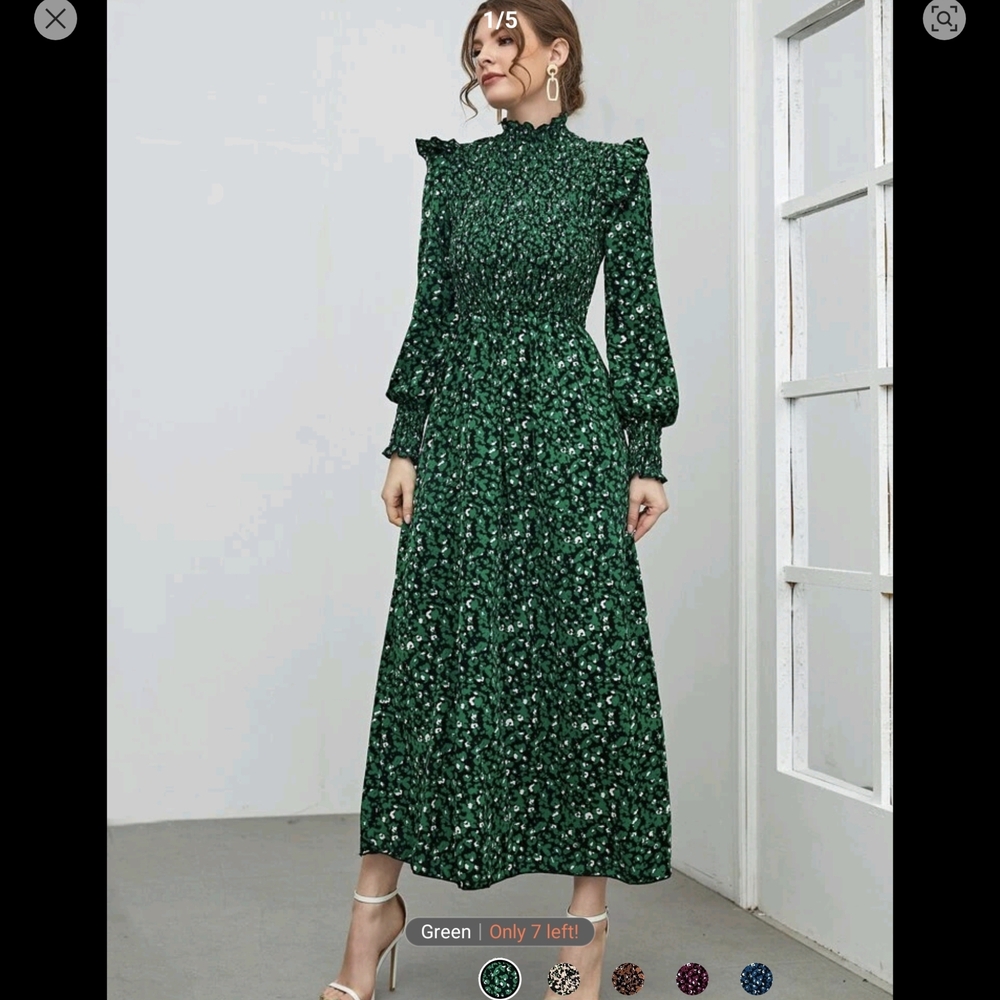 Chic Green Floral Maxi Dress